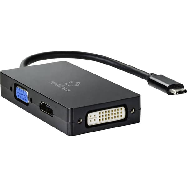 Renkforce RF-4633066 USB-C® / HDMI / DVI / VGA Adapter [1x USB-C® hane - 1x VGA hona, HDMI hona, DVI-hona 24+5 pol] Sva