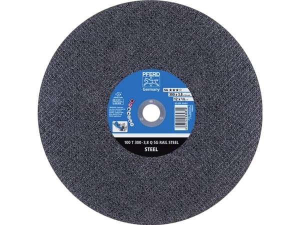 PFERD 100 T 300-3,8 Q SG RAIL STEEL/25,4, Stål, PFERD, 2,54 cm, 30 cm, 6400 RPM, 20 stykker