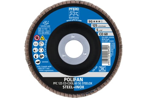 PFERD PFC 125 CO-COOL 60 SG STEELOX, Metall, 12200 RPM, 12,5 cm, 10 styck