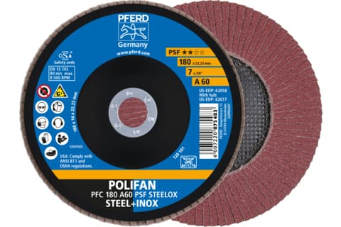 PFERD PFC 180 A 60 PSF STEELOX, Metalli, 8500 rpm, 18 cm, 10 kpl