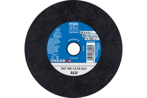 PFERD EHT 180-1,6 SG ALU, Icke-järnmetaller, Gjuten aluminium, PFERD, 2,22 cm, 18 cm, 8500 RPM, 25 styck