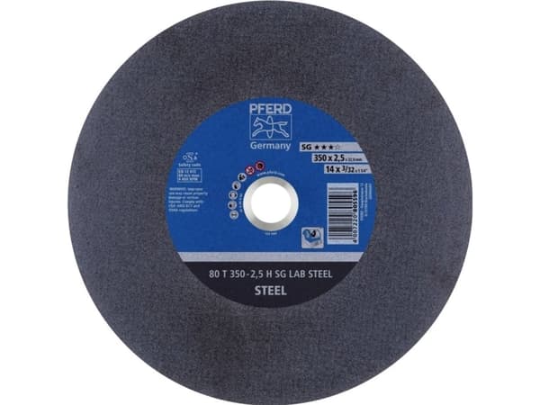 PFERD 80 T 350-2,5 H SG LAB STEEL/32,0, Stål, Gjutjärn, PFERD, 3,2 cm, 35 cm, 4400 RPM, 10 styck