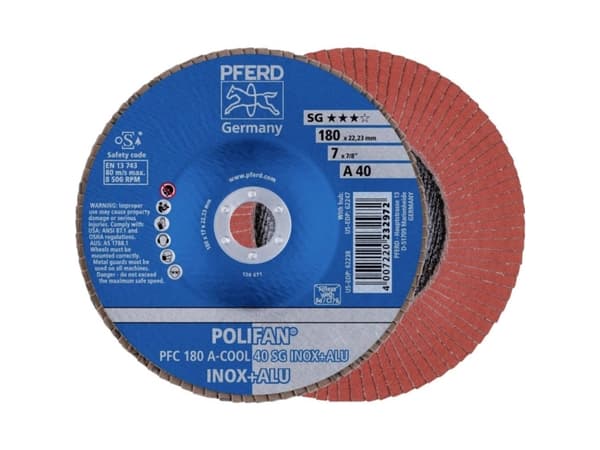 PFERD 67754185, Klaffskive, Nedtrykket senter, Aluminium, Rustfritt stål, Ikke-jernholdig metall, Alle merker, 2,22 cm, 18 cm