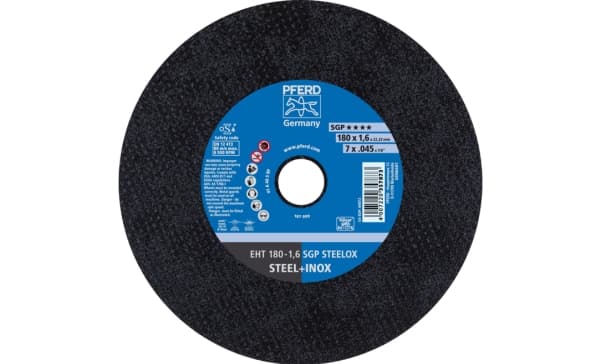PFERD EHT 180-1,6 SGP STEELOX, Terästä, Ruostumaton teräs, PFERD, 2,22 cm, 18 cm, 8500 RPM, 25 kpl