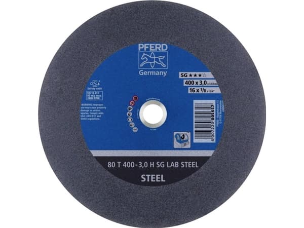 PFERD 80 T 400-3,0 H SG LAB STEEL/32,0, Stål, Støpejern, PFERD, 3,2 cm, 40 cm, 3800 RPM, 10 stykker