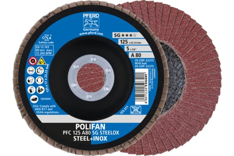 PFERD PFC 125 A 80 SG STEELOX, Metall, 12200 RPM, 12,5 cm, 10 stykker