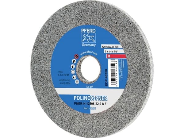 PFERD PNER-H 12506-22,2 A F, Terästä, Kirjometalli, Pronssi, Ruostumaton teräs, Muovi, Alumiini, Kupari, PFERD, 2,22 cm, 12,5 cm, 6100 RPM, 5 kpl