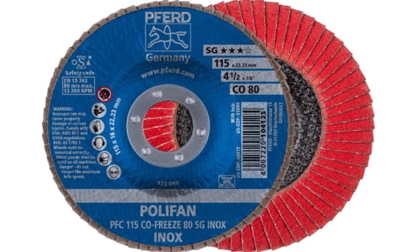 PFERD PFC 115 CO-FREEZE 80 SG INOX, Metall, 13300 RPM, 11,5 cm, 10 stykker