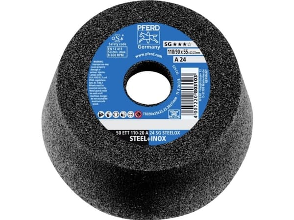 PFERD 50 ETT 110-20 A 24 SG STEELOX, Stål, Rostfritt stål, PFERD, 8600 RPM, 2 styck