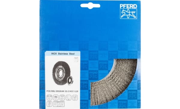 PFERD POS RBU 20025/AK32-2 INOX 0,20, 20 cm, 20 cm, Stål, Icke-järnmetaller, brons, Rostfritt stål, Gjuten aluminium, 4500 RPM