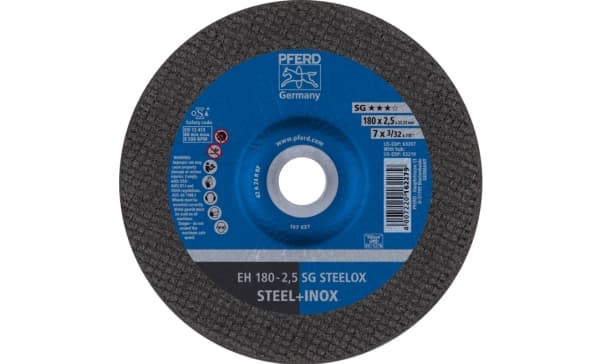 PFERD EH 180-2,5 SG STEELOX, Stål, Rustfritt stål, PFERD, 18 cm, 8500 RPM, 25 stykker