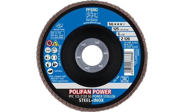 PFERD 67789126, 12,5 cm, 12200 RPM, 120 g, 10 stykker