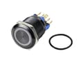 Miniatyrbilde 1 av 3: TRU COMPONENTS GQ22-11ZE/B/12V/A Trykknap 250 V/AC 3 A 1 x Off/On Klikkende Blå IP65 1 stk