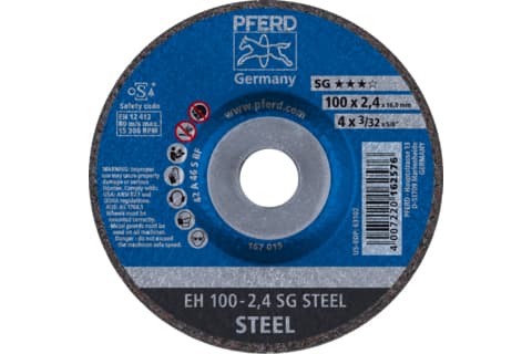 PFERD EH 100-2,4 SG STEEL/16,0, Stål, PFERD, 1,6 cm, 10 cm, 15300 RPM, 25 styck
