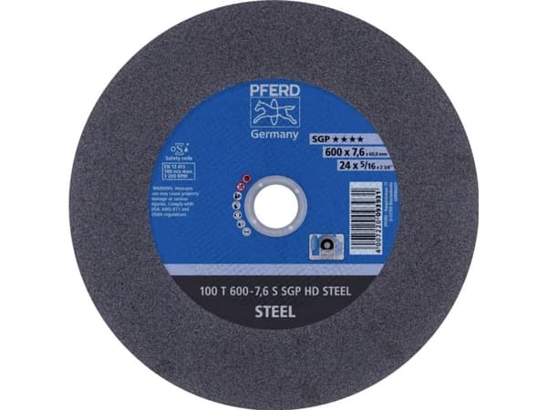 PFERD 100 T 600-7,6 S SGP HD STEEL/60,0 66397707 Skärskiva rakt 600 mm 60 mm 5 st Härdat stål, Stål