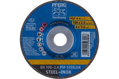PFERD EH 100-2,4 PSF STEELOX/16,0, Stål, Rostfritt stål, PFERD, 10 cm, 15300 RPM, 25 styck