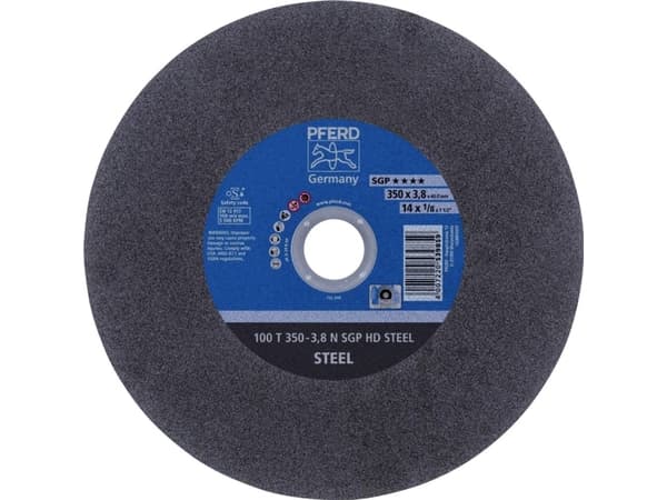 PFERD 100 T 350-3,8 N SGP HD STEEL/40,0, Stål, PFERD, 4 cm, 35 cm, 5500 RPM, 10 styck