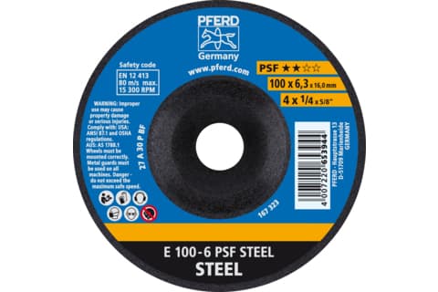PFERD E 100-6 PSF STEEL/16,0, Metall, 15300 RPM, 10 cm, 6,3 mm, 10 stykker