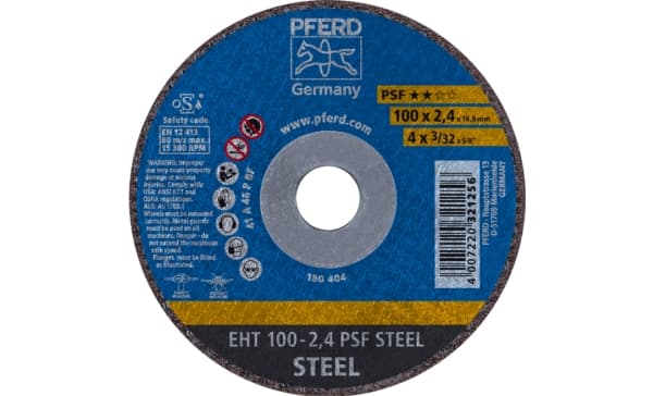 PFERD EHT 100-2,4 PSF STEEL/16,0, Stål, PFERD, 1,6 cm, 10 cm, 15300 RPM, 25 styck