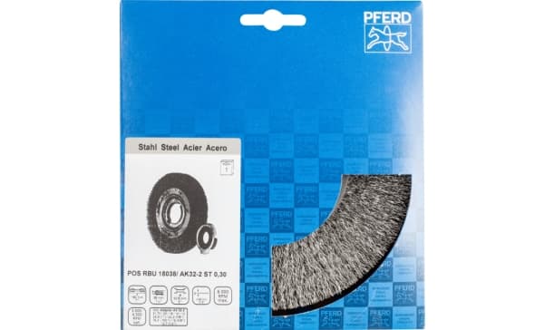 PFERD POS RBU 18038/AK32-2 ST 0,30, 18 cm, 18 cm, Stål, Gjutjärn, Trä, Plast, 6000 RPM