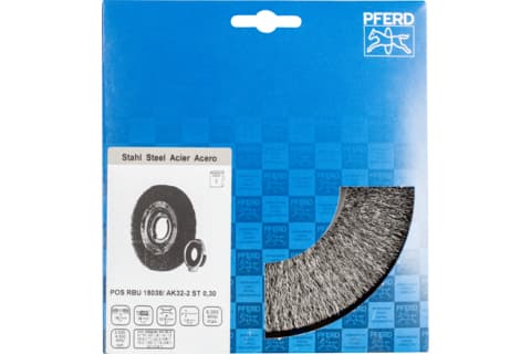 PFERD POS RBU 18038/AK32-2 ST 0,30, 18 cm, 18 cm, Stål, Gjutjärn, Trä, Plast, 6000 RPM