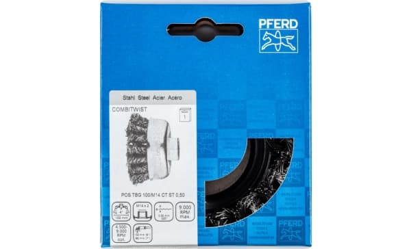 PFERD POS TBG 100/M14 CT ST 0,50, 10 cm, 10 cm, Stål, Gjutjärn, Trä, 9000 RPM, 726 g, 128 mm