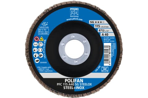 PFERD PFC 115 A 40 SG STEELOX, Metall, 13300 RPM, 11,5 cm, 10 styck