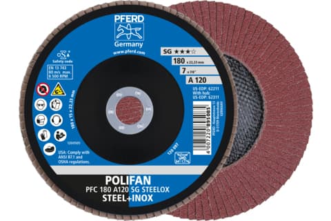 PFERD PFC 180 A 120 SG STEELOX, Metall, 8500 RPM, 18 cm, 10 styck
