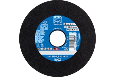 PFERD 61340396, Klippskiva, Platt i mitten, Rostfritt stål, Varje varumärke, 2,22 cm, 11,5 cm