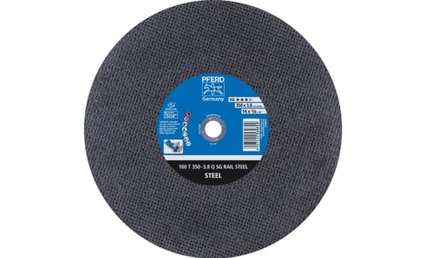 PFERD 100 T 350-3,8 Q SG RAIL STEEL/22,23 66323662 Skæreskive lige 350 mm 22.23 mm 10 stk