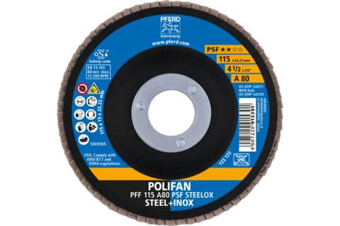 PFERD PFF 115 A 80 PSF STEELOX, Metall, 13300 RPM, 11,5 cm, 10 stykker