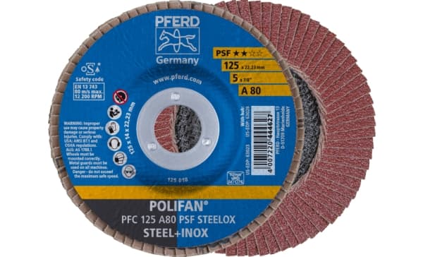 PFERD PFC 125 A 80 PSF STEELOX, Metall, 12200 RPM, 12,5 cm, 10 styck