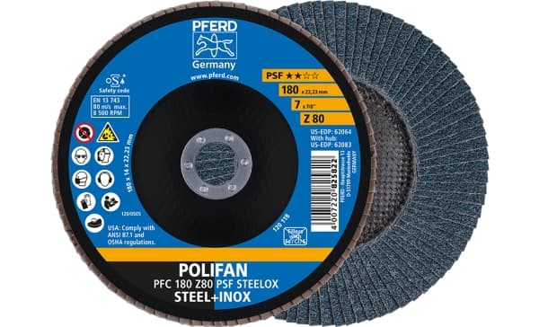 PFERD 67768185, 18 cm, 8500 rpm, 80 g, 10 kpl, 10 kpl