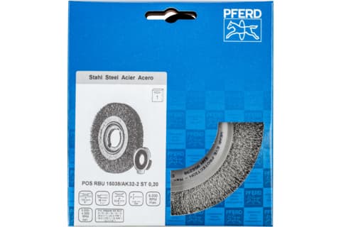 PFERD POS RBU 15038/AK32-2 ST 0,20, 15 cm, 15 cm, Stål, Støpejern, Tre, Plast, 6000 RPM