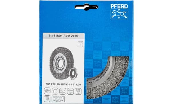 PFERD POS RBU 15038/AK32-2 ST 0,20, 15 cm, 15 cm, Stål, Støpejern, Tre, Plast, 6000 RPM