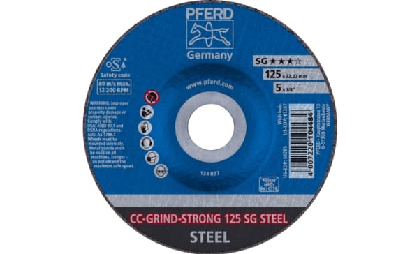 PFERD 64181125, 2,22 cm, 12,5 cm, 12200 RPM, 10 kpl