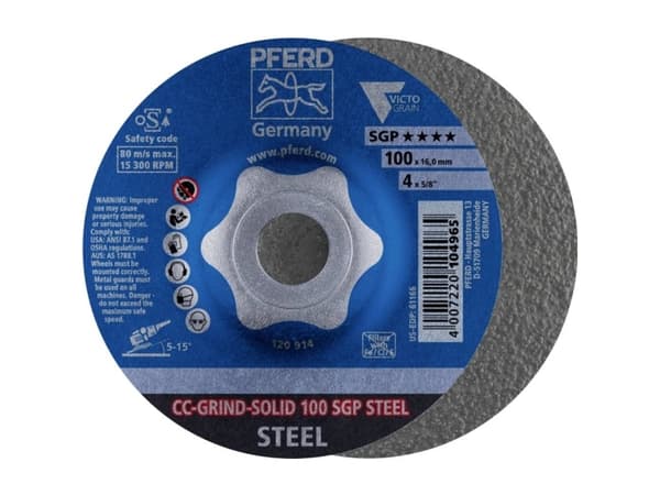 PFERD 64187100 Slibeskive Diameter 100 mm Borings-diameter 16 mm Stål 10 stk