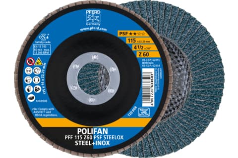 PFERD 67666115, Laikka, Sisäänpainettu keskiosa, Ruostumaton teräs, Terästä, Mikä tahansa tuotemerkki, 2,22 cm, 11,5 cm