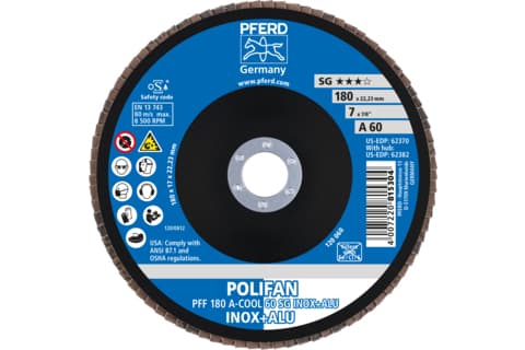 PFERD PFF 180 A-COOL 60 SG INOX+ALU, Metall, 8500 RPM, 18 cm, 10 styck