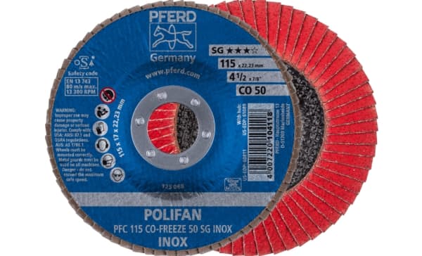 PFERD PFC 115 CO-FREEZE 50 SG INOX, Metalli, 13300 RPM, 11,5 cm, 10 kpl