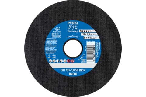 PFERD EHT 125-1,0 SG INOX, Stål, Rustfritt stål, PFERD, 2,22 cm, 12,5 cm, 12200 RPM, 25 stykker