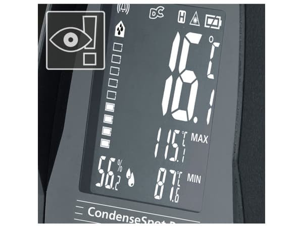 Laserliner CondenseSpot Pro, °C, -40 - 600 °C, Sort, Hvit, 1 °C, 80%, 3%