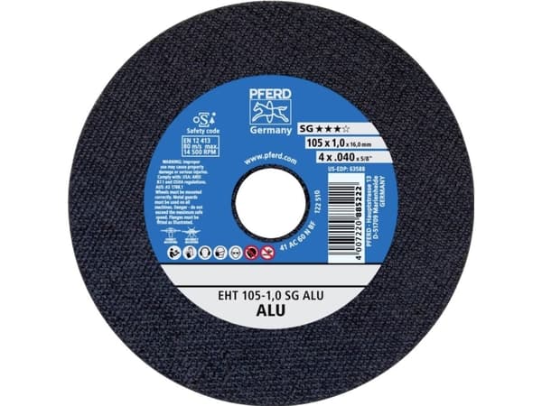 PFERD EHT 100-1,0 SG ALU, Ikke-jernholdig metall, Aluminium, PFERD, 1,6 cm, 10,5 cm, 14500 RPM, 25 stykker
