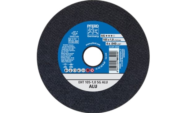 PFERD EHT 100-1,0 SG ALU, Ikke-jernholdig metall, Aluminium, PFERD, 1,6 cm, 10,5 cm, 14500 RPM, 25 stykker