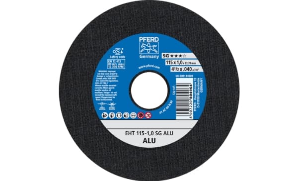 PFERD EHT 115-1,0 SG ALU, Icke-järnmetaller, Gjuten aluminium, PFERD, 2,22 cm, 11,5 cm, 13300 RPM, 25 styck