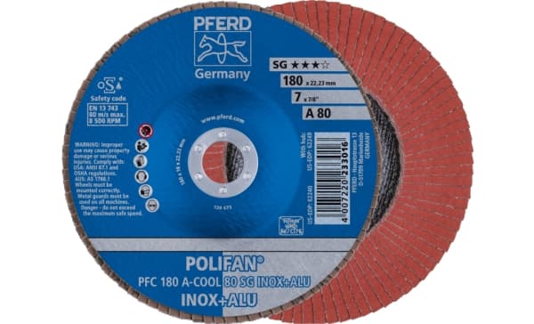 PFERD PFC 180 A-COOL 80 SG INOX+ALU, Metall, 8500 RPM, 18 cm, 10 stykker