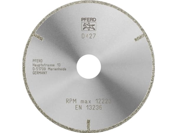 PFERD 68412238 D1A1R 125-2-22,23 D 427 GAG Timanttinen leikkuukiekko Halkaisija 125 mm Reiän halkaisija 22,23 mm Kestomuovinen , Tekninen keramiikka