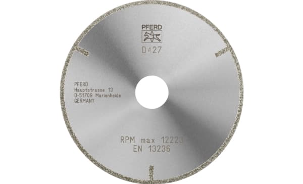 PFERD 68412238 D1A1R 125-2-22,23 D 427 GAG Timanttinen leikkuukiekko Halkaisija 125 mm Reiän halkaisija 22,23 mm Kestomuovinen , Tekninen keramiikka