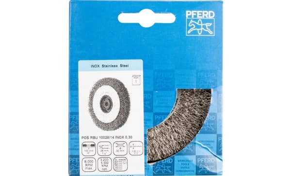 PFERD POS RBU 10028/14,0 INOX 0,30, 10 cm, 10 cm, Stål, Ikke-jernholdig metall, Bronse, Rustfritt stål, Aluminium, 8000 RPM