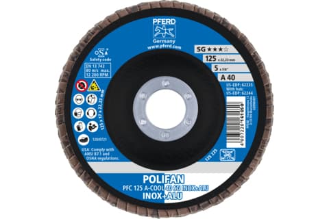 PFERD PFC 125 A-COOL 40 SG INOX+ALU, Metall, 12200 RPM, 12,5 cm, 10 styck